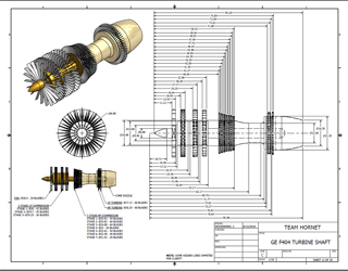 PGE F404 Turbine Shaft