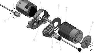 rear motor exploded