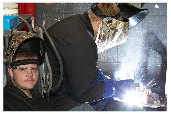 Monty in welding lab